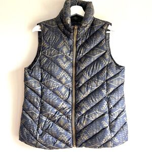 Pendleton puffer vest small goose down quilted zip pockets lightweight print